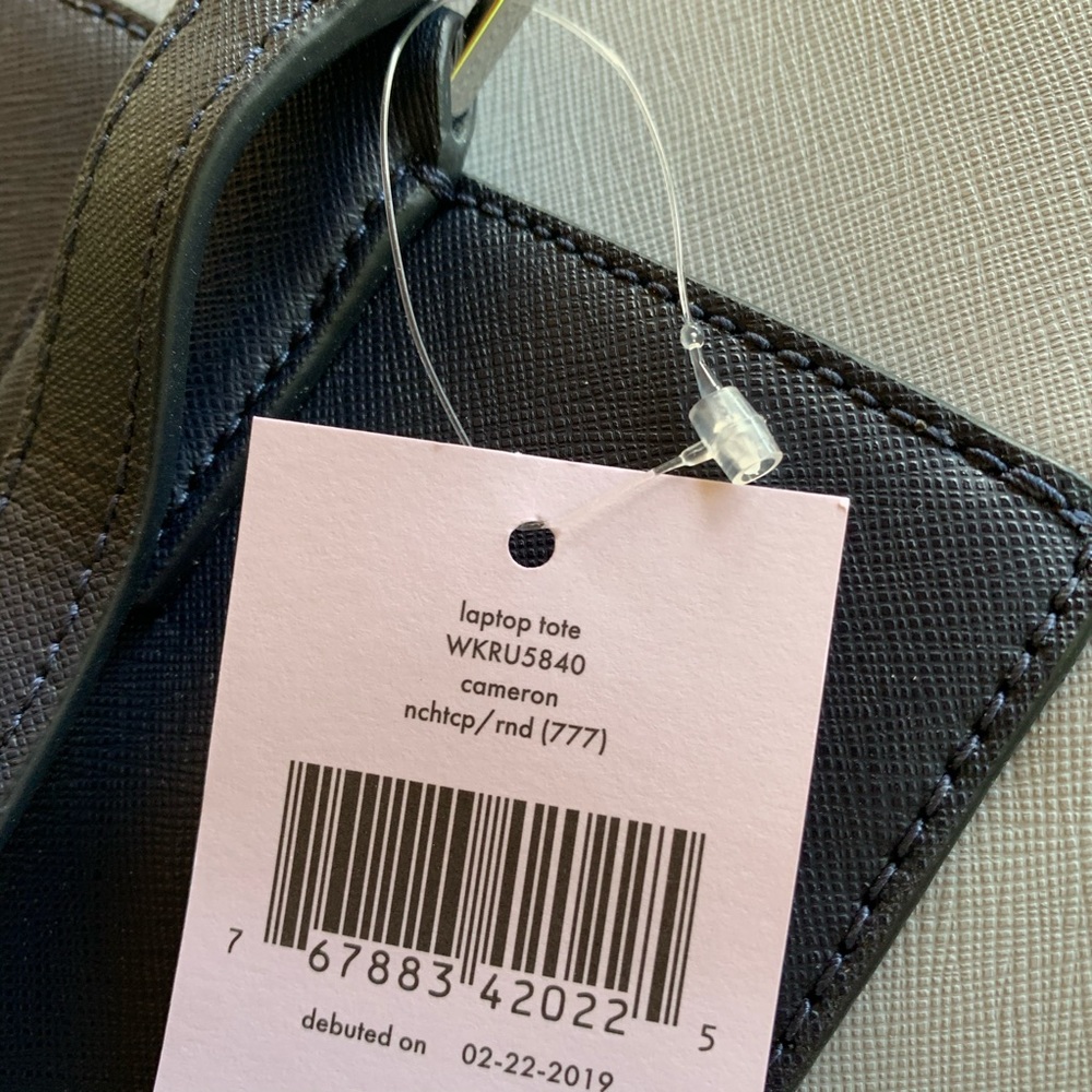 LAPTOP TOTE KATE SPADE CAMERON NCHTCP BLUE LEATHER - Picture 3 of 13